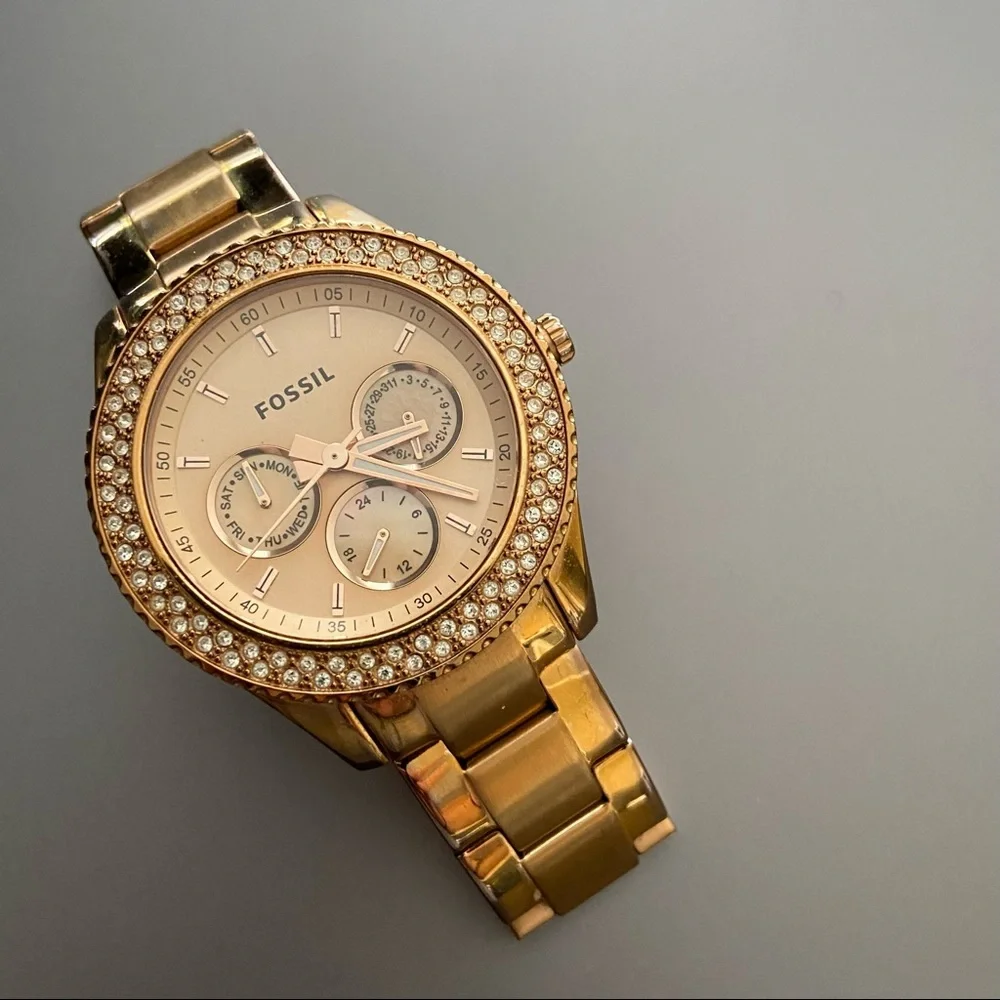 Last Chance FOSSIL Stella Stainless Steel Watch Gold Colored - Picture 6 of 10